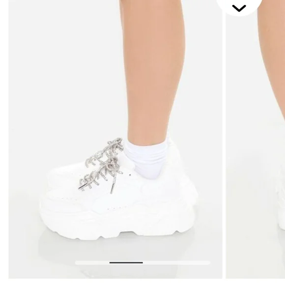 Forever 21 Glitter Lace-Up Platform Sneakers size 8 - Picture 3 of 13